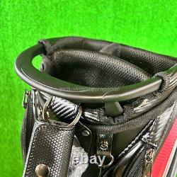 TaylorMade Golf Auth-tech Cart Bag 9 x 47in 4-way Men's 2025 Model Black / Red