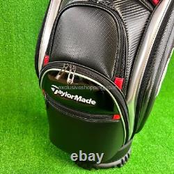 TaylorMade Golf Auth-tech Cart Bag 9 x 47in 4-way Men's 2025 Model Black / Red