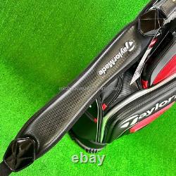 TaylorMade Golf Auth-tech Cart Bag 9 x 47in 4-way Men's 2025 Model Black / Red