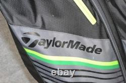 TaylorMade Golf Bag 14-Way Black Green Cart Large With Rain Hood Divider Strap