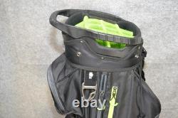 TaylorMade Golf Bag 14-Way Black Green Cart Large With Rain Hood Divider Strap