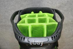 TaylorMade Golf Bag 14-Way Black Green Cart Large With Rain Hood Divider Strap