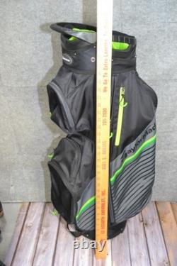 TaylorMade Golf Bag 14-Way Black Green Cart Large With Rain Hood Divider Strap