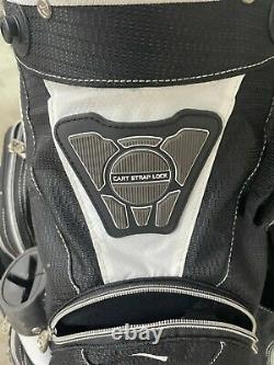 TaylorMade Golf Bag Black and White 14 Way Carry Shoulder strap cart lock