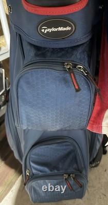 TaylorMade Golf Cart Bag 14 Way Divider Navy Red White