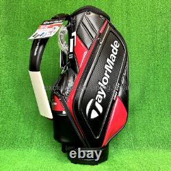 TaylorMade Golf Cart Bag TM24 Auth-Tech 9.5 x 47 inch 5-way Black Red Caddy Bag