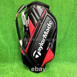 TaylorMade Golf Cart Bag TM24 Auth-Tech 9.5 x 47 inch 5-way Black Red Caddy Bag