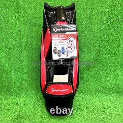TaylorMade Golf Cart Bag TM24 Auth-Tech 9.5 x 47 inch 5-way Black Red Caddy Bag