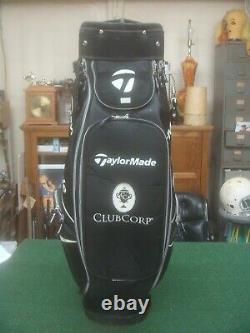 TaylorMade Light Cart Staff Golf Bag 6-way Black & White with CLUB CORP logo
