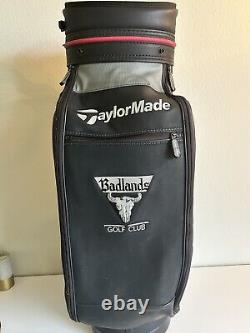 TaylorMade Logo BADLANDS Cart Golf Club Bag Black Gray White Red Strap 6 Way