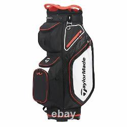 TaylorMade Mens Cart 8.0 Cart Golf Bag 2020 Black/White/Red