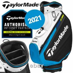 TaylorMade SIM2 Tour Golf Cart Bag 6-WAY Black/White/Blue NEW! 2021