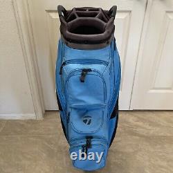 TaylorMade Supreme Cart Bag 14 Way Blue/ Black With Rain Cover