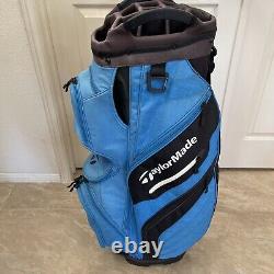 TaylorMade Supreme Cart Bag 14 Way Blue/ Black With Rain Cover