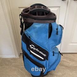 TaylorMade Supreme Cart Bag 14 Way Blue/ Black With Rain Cover