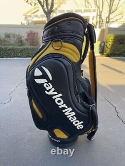 TaylorMade Tour Cart Bag Yellow Gold Black 6-Way Divide Single Strap Golf Bag