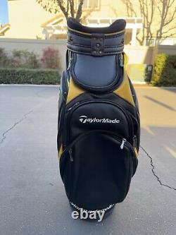 TaylorMade Tour Cart Bag Yellow Gold Black 6-Way Divide Single Strap Golf Bag