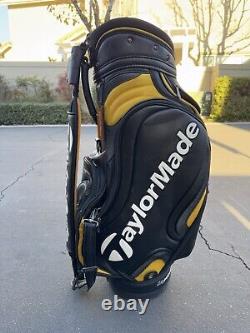 TaylorMade Tour Cart Bag Yellow Gold Black 6-Way Divide Single Strap Golf Bag