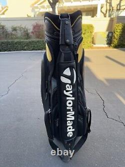 TaylorMade Tour Cart Bag Yellow Gold Black 6-Way Divide Single Strap Golf Bag