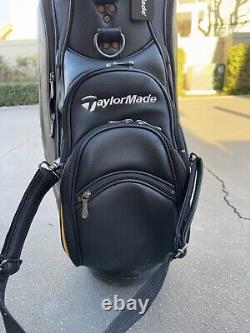 TaylorMade Tour Cart Bag Yellow Gold Black 6-Way Divide Single Strap Golf Bag