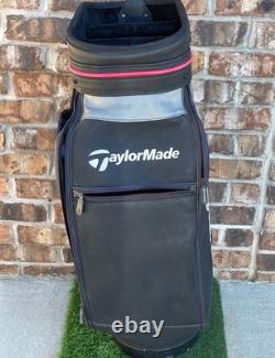 Taylormade Staff Tour Cart Golf Bag Black Gray White Red Strap 6 Way EUC