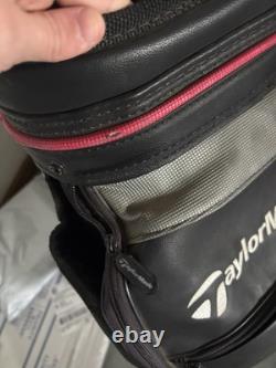 Taylormade Staff Tour Cart Golf Bag Black Gray White Red Strap 6 Way EUC