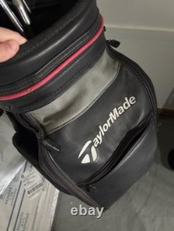 Taylormade Staff Tour Cart Golf Bag Black Gray White Red Strap 6 Way EUC