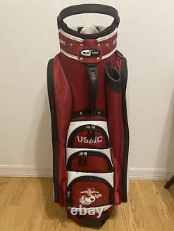 Team Golf U. S. Marine Corp USMC Cart Bag 14 Divider Excellent Condition