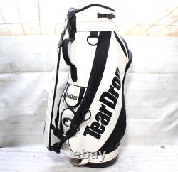 Teardrop Golf Bag 6 Way Divider White Faux Leather