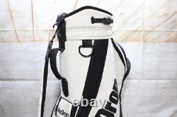 Teardrop Golf Bag 6 Way Divider White Faux Leather