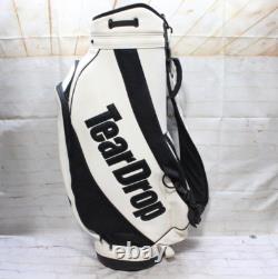 Teardrop Golf Bag 6 Way Divider White Faux Leather