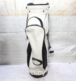 Teardrop Golf Bag 6 Way Divider White Faux Leather