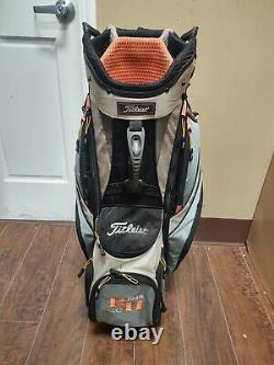 Titleist 14 Divider Golf Cart Bag Brown/Gray/Black w Raincover