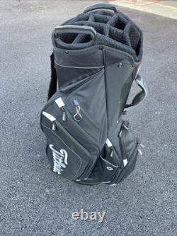 Titleist 14 Way 10 Pocket Black And White Cart Bag Amazing Condition