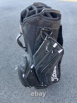 Titleist 14 Way 10 Pocket Black And White Cart Bag Amazing Condition
