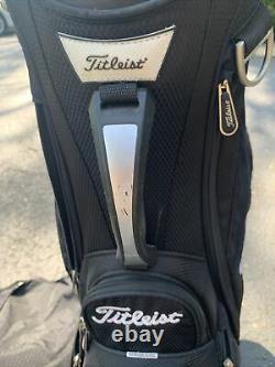 Titleist 14 Way Golf Cart in Bag Black White W Rain Cover. Great Condition