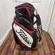 Titleist 6 Way Divider Cart Golf Bag Black And White With Red Accents 6 Pockets