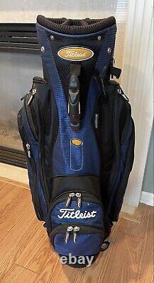 Titleist Blue/Black Cart Bag with 14 Club Compartments & Several Zipper Pockets