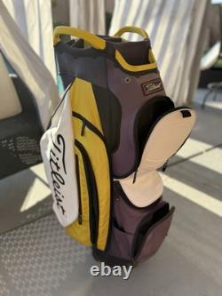 Titleist Cart 15 StaDry Cart Golf Bag Yellow Blue 15 Way With Raincover NOTES