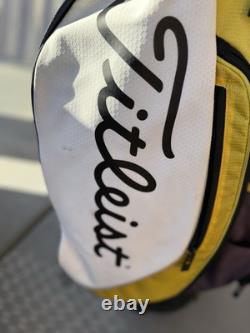 Titleist Cart 15 StaDry Cart Golf Bag Yellow Blue 15 Way With Raincover NOTES