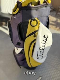 Titleist Cart 15 StaDry Cart Golf Bag Yellow Blue 15 Way With Raincover NOTES