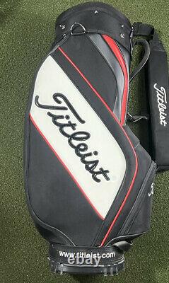 Titleist Cart Display Golf Bag Black Red White 6-Way Divide Strap