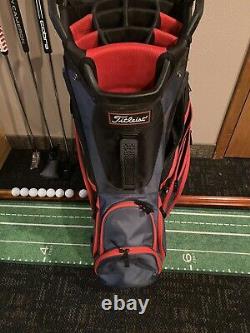 Titleist Golf 2021 Cart 14 Golf Bag Grey/Red/Black