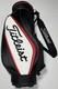 Titleist Golf Cart Bag Black Red White Broken Zipper