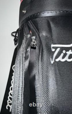 Titleist Golf Cart Bag Black Red White Broken Zipper