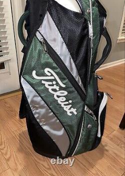 Titleist Green/Gray Cart Bag with 14 Club Compartments & Several Zipper Pockets