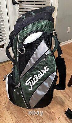 Titleist Green/Gray Cart Bag with 14 Club Compartments & Several Zipper Pockets