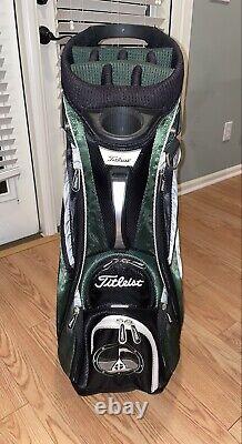 Titleist Green/Gray Cart Bag with 14 Club Compartments & Several Zipper Pockets