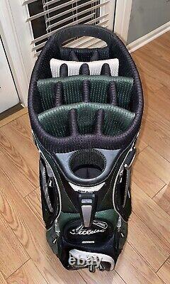 Titleist Green/Gray Cart Bag with 14 Club Compartments & Several Zipper Pockets