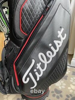 Titleist Jet Black Premium Stadry Waterproof Golf Cart Bag 15 Dividers MINT